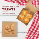 6x6x3 Bakery Box with Window - Square with Auto Pop-up Clear Window - Inbulks