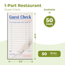 White Guest Check Pads for Restaurant Server (1 Part)
