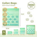 Compostable Zipper Bags 1000pcs - Gallon