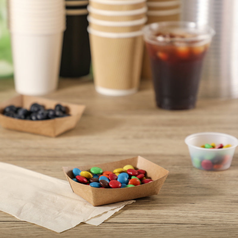 0.25LB Kraft Brown Paper Food Trays