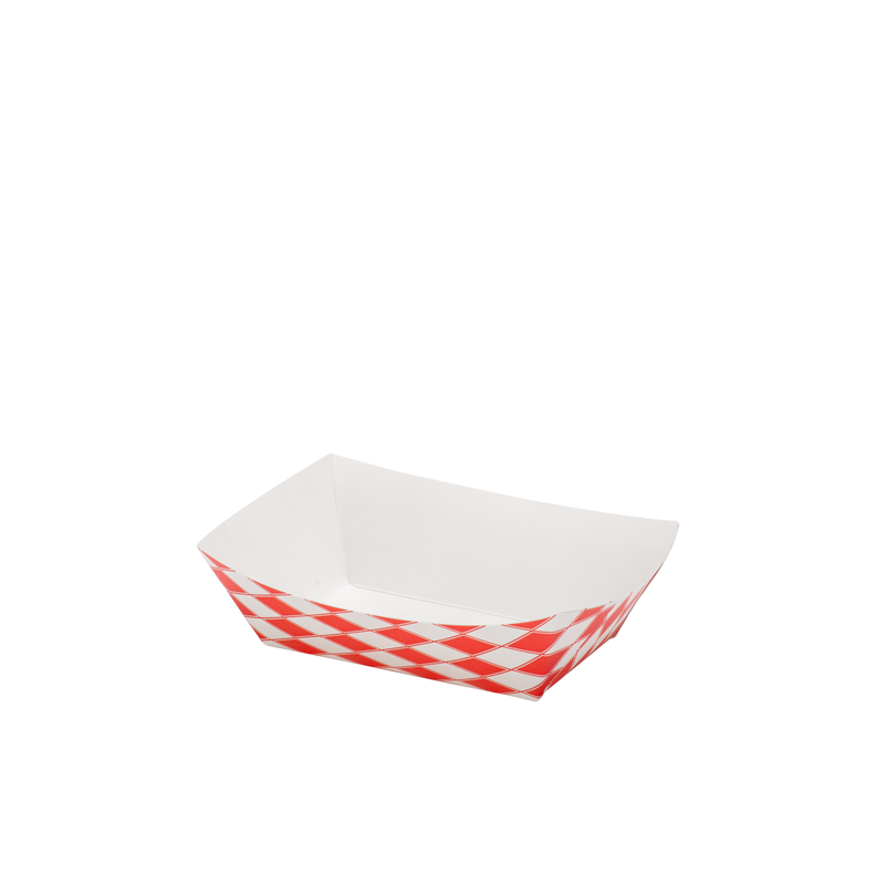 0.25LB Red Check Paper Food Trays / 1000pcs