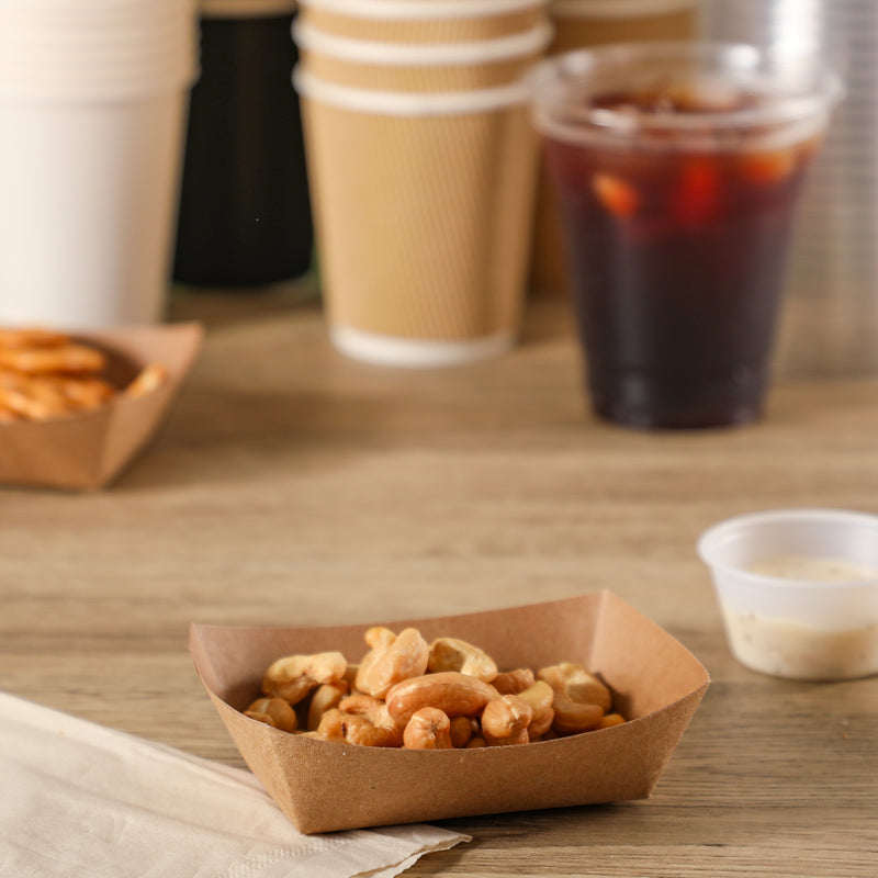 0.5LB Kraft Brown Paper Food Trays