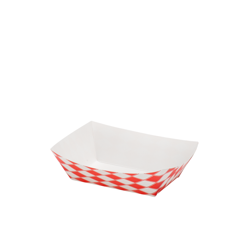 0.5LB Red Check Paper Food Trays