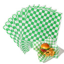 Deli Basket Liner/Paper Sheets Sandwich Wrap Checkered Pattern (Green & White) - Inbulks