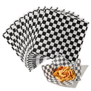 Deli Basket Liner/Paper Sheets Sandwich Wrap Checkered Pattern (Black & White) - Inbulks