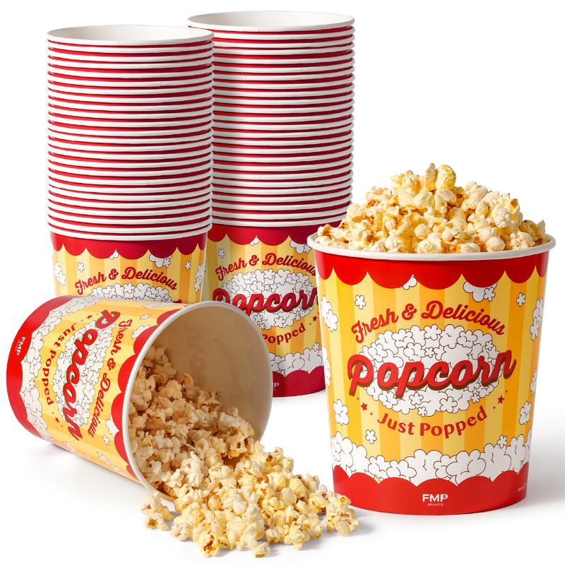 130oz Popcorn Buckets Disposable Paper Popcorn Containers