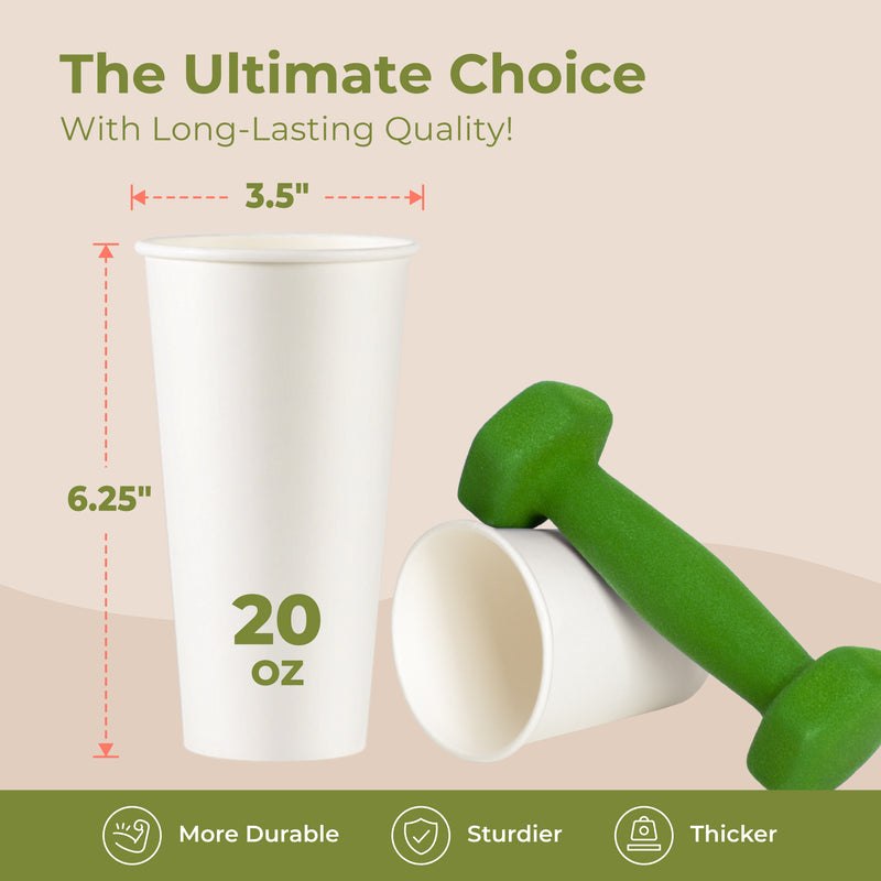 20oz Disposable Paper Hot Cups - Inbulks