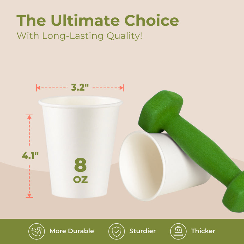 8oz Disposable Paper Hot Cups - Inbulks