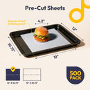Fit Meal Prep [500 Pack] 12 x 10.75" Wax Paper Sheets for Food, Interfolded Precut Deli Pop Up Grease-Proof Sandwich Paper Wraps, Waterproof for Lunch, Food Basket, Microwave Cover, BBQ