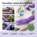 FMP Brands 12 Pairs Purple Rubber Dishwashing Cleaning Gloves–Reusable Waterproof Household Cleaning Gloves, Non-Slip Kitchen Rubber Glove(Medium)