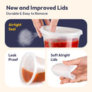 Fit Meal Prep 36 Pack 8 16 32 oz Deli Containers with Lids,Leakproof Quart Containers with Lids, Clear Plastic Food Storage Container with Lid, Microwave Freezer Safe Meal Prep Container