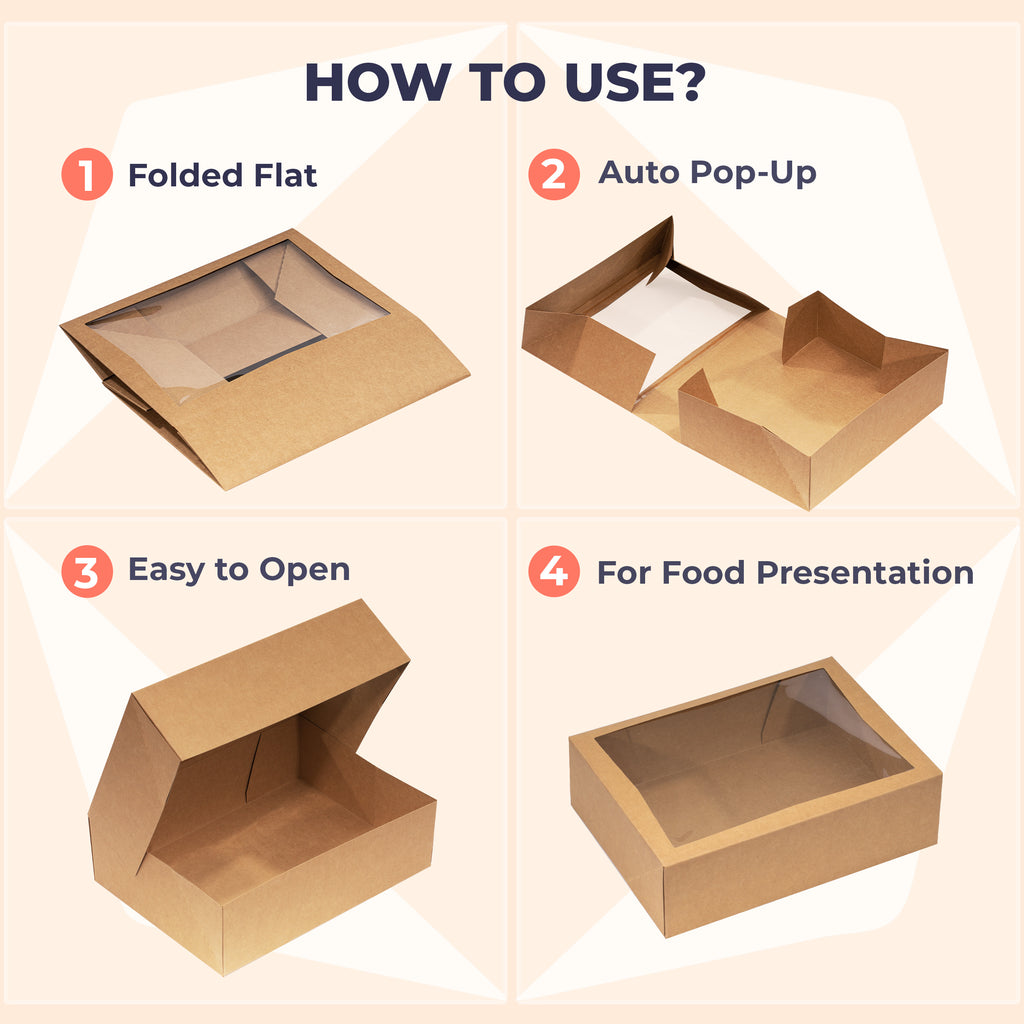 MUMULULU 15 PCS 14x10x4 Inch Cake Boxes With Window Zambia