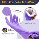 FMP Brands 12 Pairs Purple Rubber Dishwashing Cleaning Gloves–Reusable Waterproof Household Cleaning Gloves, Non-Slip Kitchen Rubber Glove(Medium)