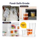 Fit Meal Prep 36 Pack 8 16 32 oz Deli Containers with Lids,Leakproof Quart Containers with Lids, Clear Plastic Food Storage Container with Lid, Microwave Freezer Safe Meal Prep Container