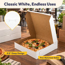 Fit Meal Prep 25 Pack 10x10x2.5 Inch Small Pizza Boxes, White Square Corrugated Pizza Boxes for Personal Pizza, Takeout, Restaurants, Pizzerias, Bakeries, Catering & Parties