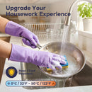 FMP Brands 12 Pairs Purple Rubber Dishwashing Cleaning Gloves–Reusable Waterproof Household Cleaning Gloves, Non-Slip Kitchen Rubber Glove(Medium)