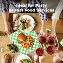 Deli Basket Liner/Paper Sheets Sandwich Wrap Checkered Pattern (Green & White) - Inbulks