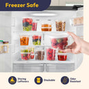 Fit Meal Prep 36 Pack 8 16 32 oz Deli Containers with Lids,Leakproof Quart Containers with Lids, Clear Plastic Food Storage Container with Lid, Microwave Freezer Safe Meal Prep Container