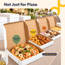 Fit Meal Prep 25 Pack 10x10x2.5 Inch Small Pizza Boxes, White Square Corrugated Pizza Boxes for Personal Pizza, Takeout, Restaurants, Pizzerias, Bakeries, Catering & Parties