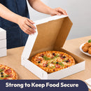 Fit Meal Prep 25 Pack 10x10x2.5 Inch Small Pizza Boxes, White Square Corrugated Pizza Boxes for Personal Pizza, Takeout, Restaurants, Pizzerias, Bakeries, Catering & Parties