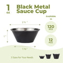 Matte Black Plated Stainless Steel Round Sauce Cups 1.5oz - Inbulks