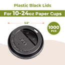 Plastic Dome Lid for 10-24oz Hot Cup Black / 1000pcs - Inbulks