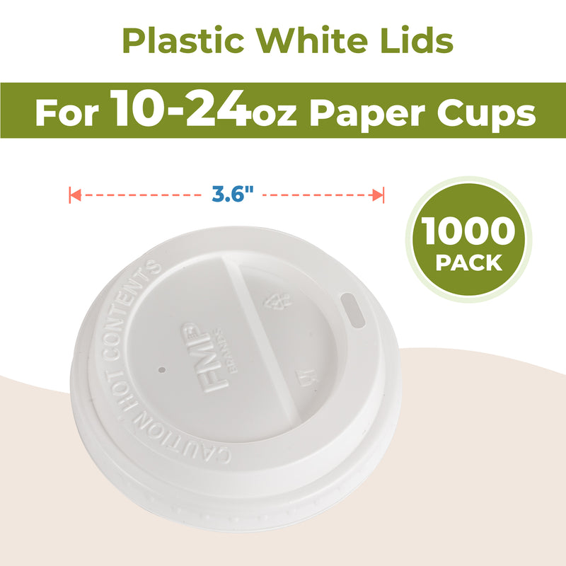 Plastic Dome Lid for 10-20oz Hot Cup White