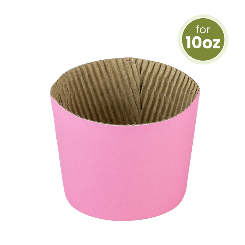 10oz Pink Coffee Cup Sleeves / 1000pcs