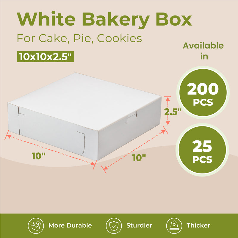 Bakery / Pie Box 10' x 10'' x 2.5'' with no window