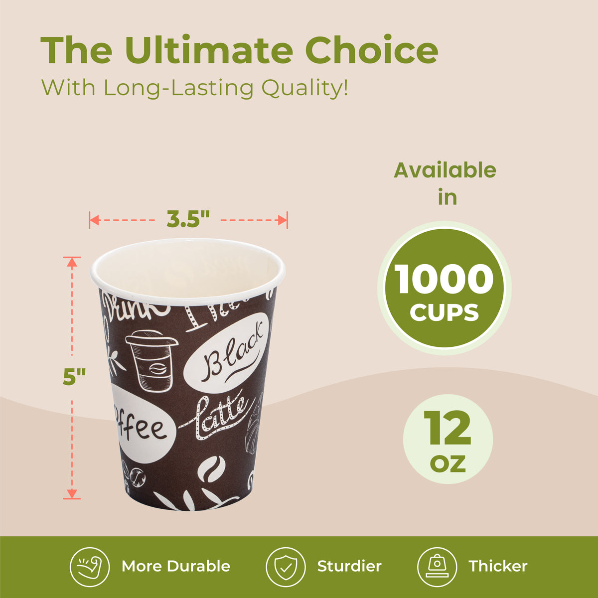 1000 12oz coffee cups with lids 12oz Coffee Design Paper Cup 1000cups