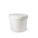 12oz White Compostable Paper Food Cup with Vented Lid - Inbulks