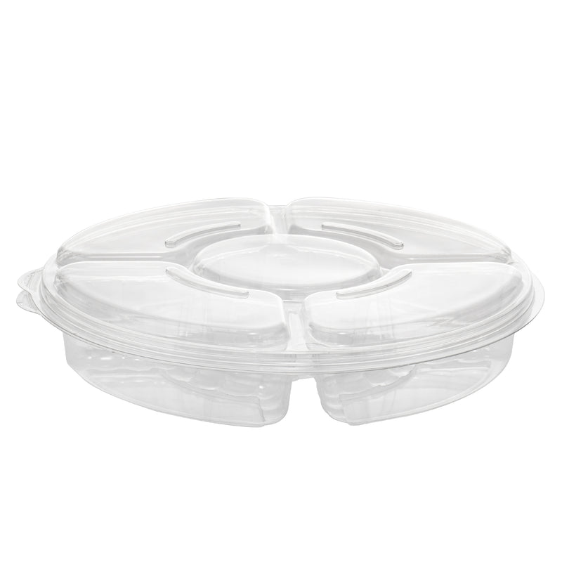 13" Round Plastic Appetizer Tray with Lid
