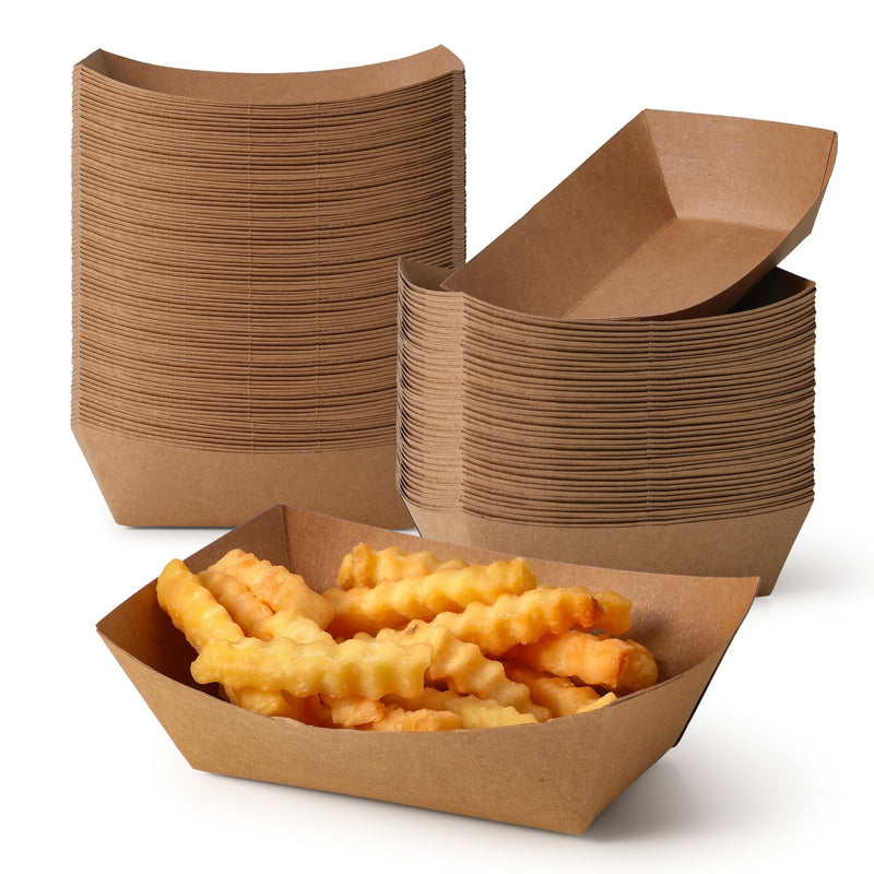 1 LB Kraft Brown Paper Food Trays