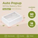 Cupcake/Donut Boxes with Window - 14x10x4 Inches Pastry Boxes - Inbulks