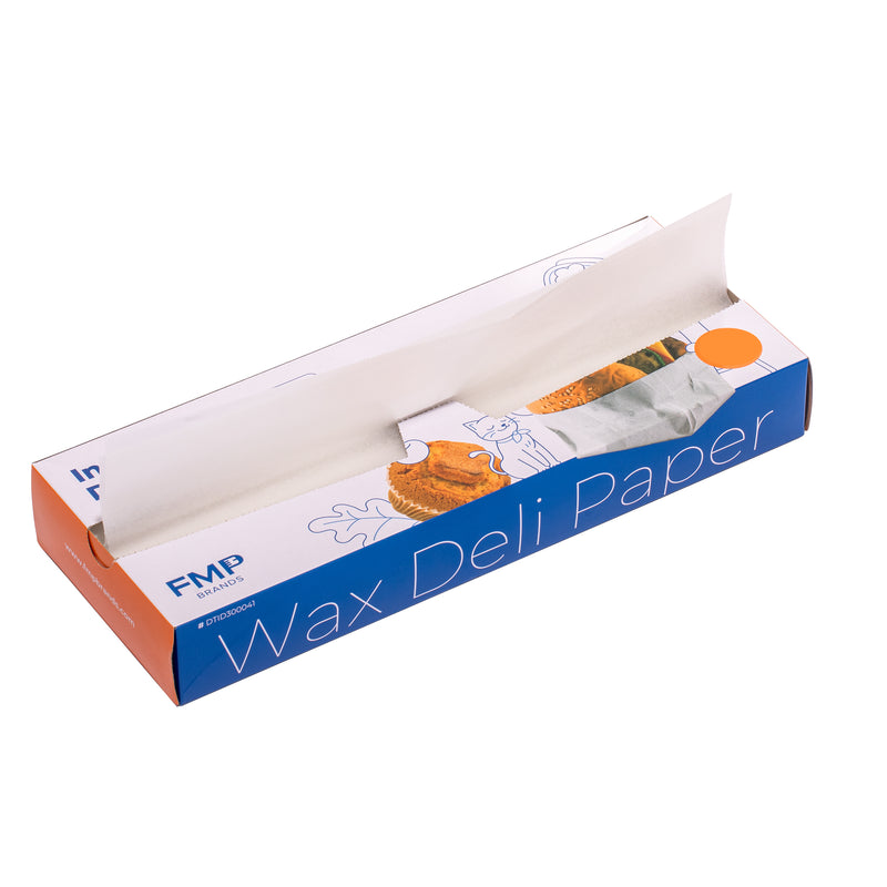 15" x 10.75" Inter-folded Deli Dry Wrap Wax Paper Sheets with Dispenser Box