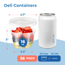 Round Plastic Deli Cups with Lids, Leak Proof - Inbulks