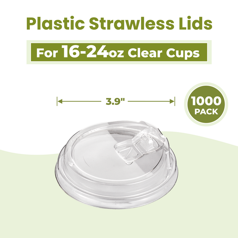 Strawless Lids for 16/20/24 oz Plastic Clear Cup