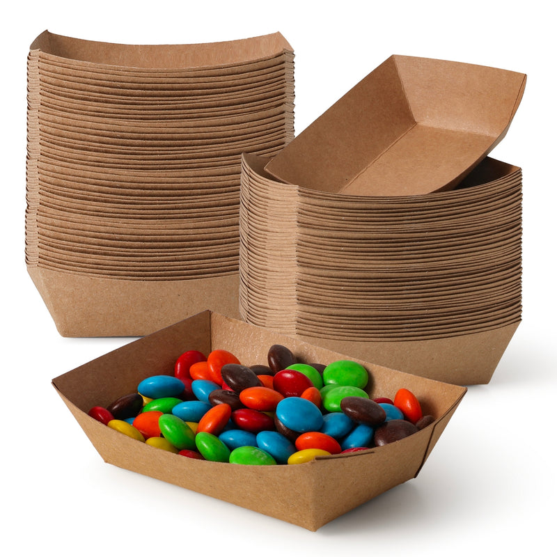 0.25LB Kraft Brown Paper Food Trays