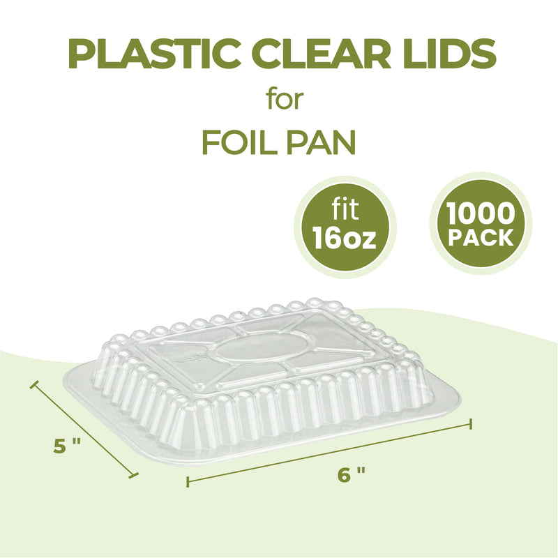 Plastic Dome Lid for 16oz Rectangular Foil Pan