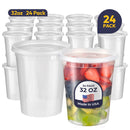 Fit Meal Prep 36 Pack 8 16 32 oz Deli Containers with Lids,Leakproof Quart Containers with Lids, Clear Plastic Food Storage Container with Lid, Microwave Freezer Safe Meal Prep Container