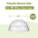 Dome Lid for 16/20/24oz Plastic Clear Cups / 1000pcs - Inbulks