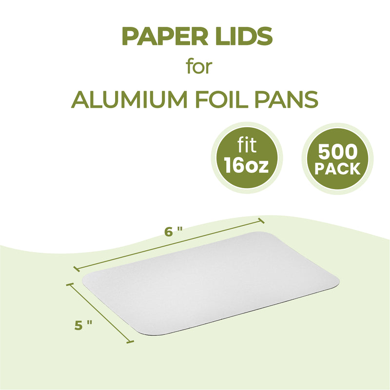 Flat Paper Board Lid for 16oz Rectangular Foil Pan
