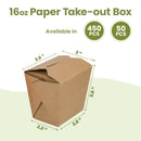 16oz Kraft Brown Rectangle Paper Take Out Food Containers - Inbulks