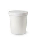 16oz White Compostable Paper Food Cup with Vented Lid - Inbulks