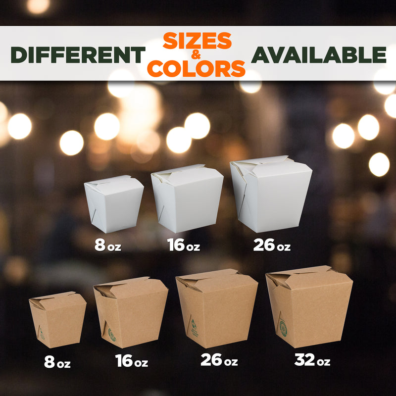 16oz White Rectangle Paper Take Out Food Containers