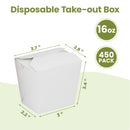 16oz White Rectangle Paper Take Out Food Containers - Inbulks