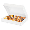 White Bakery Box with Window 16x12x2.25”  - Holds 12 Donuts , Auto-Popup - Inbulks