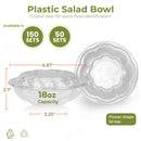18oz BPA Free Clear Plastic Bowl Container With Dome Lids - Inbulks