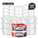 Fit Meal Prep 36 Pack 8 16 32 oz Deli Containers with Lids,Leakproof Quart Containers with Lids, Clear Plastic Food Storage Container with Lid, Microwave Freezer Safe Meal Prep Container
