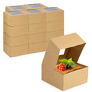 6x6x3 Bakery Box with Window - Square with Auto Pop-up Clear Window - Inbulks